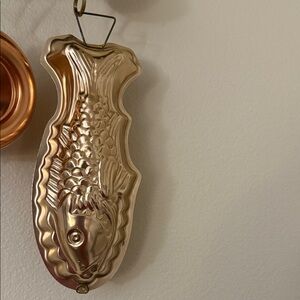 Copper Fish-Shaped Wall Accent 12 inches length cottagecore home